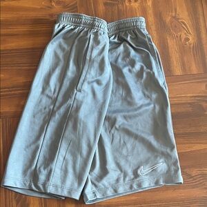 Nike Boy's Light Gray Athletic Shorts with Swoosh